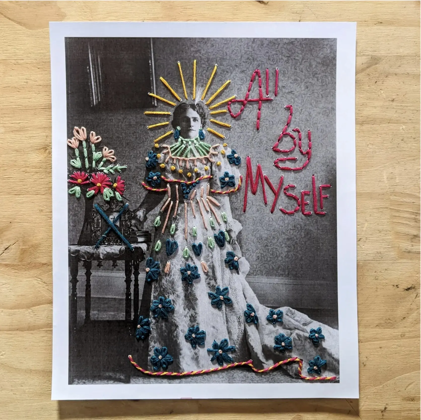 embroidery kit on paper - All by myself