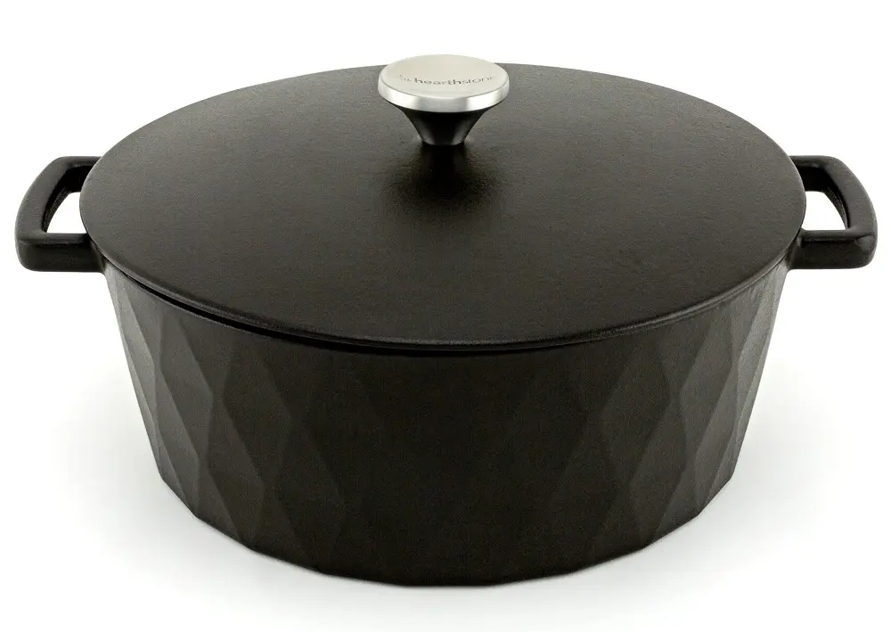 Diamond Enamelled Cast Iron Cocotte, Satin Black, 28 cm, 6.9 l.
