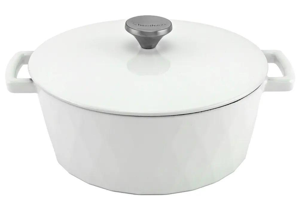 Diamond Enamelled Cast Iron Cocotte, White, 26 cm, 5.2 l.