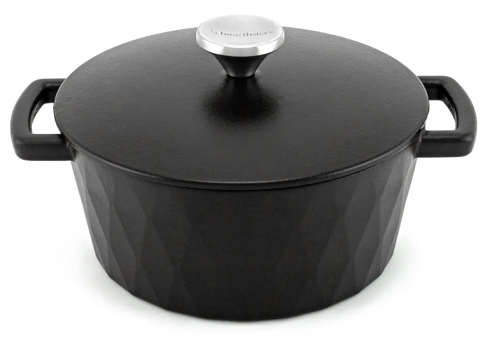 Diamond Enamelled Cast Iron Cocotte, Satin Black, 24 cm, 3.3 l.