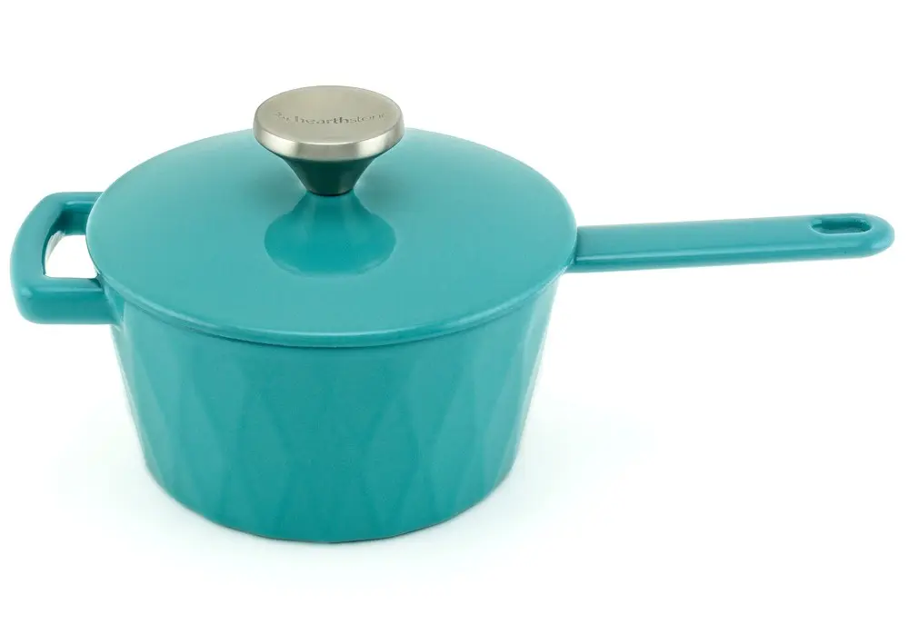 Diamond Enamelled Cast Iron Saucepan, Turquoise, 18 cm, 1.6 l.