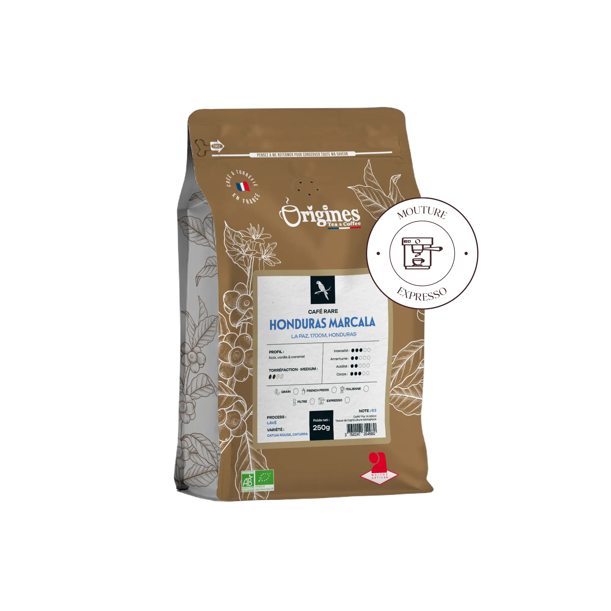 Café rare Bio - Honduras Marcala - Expresso 250g