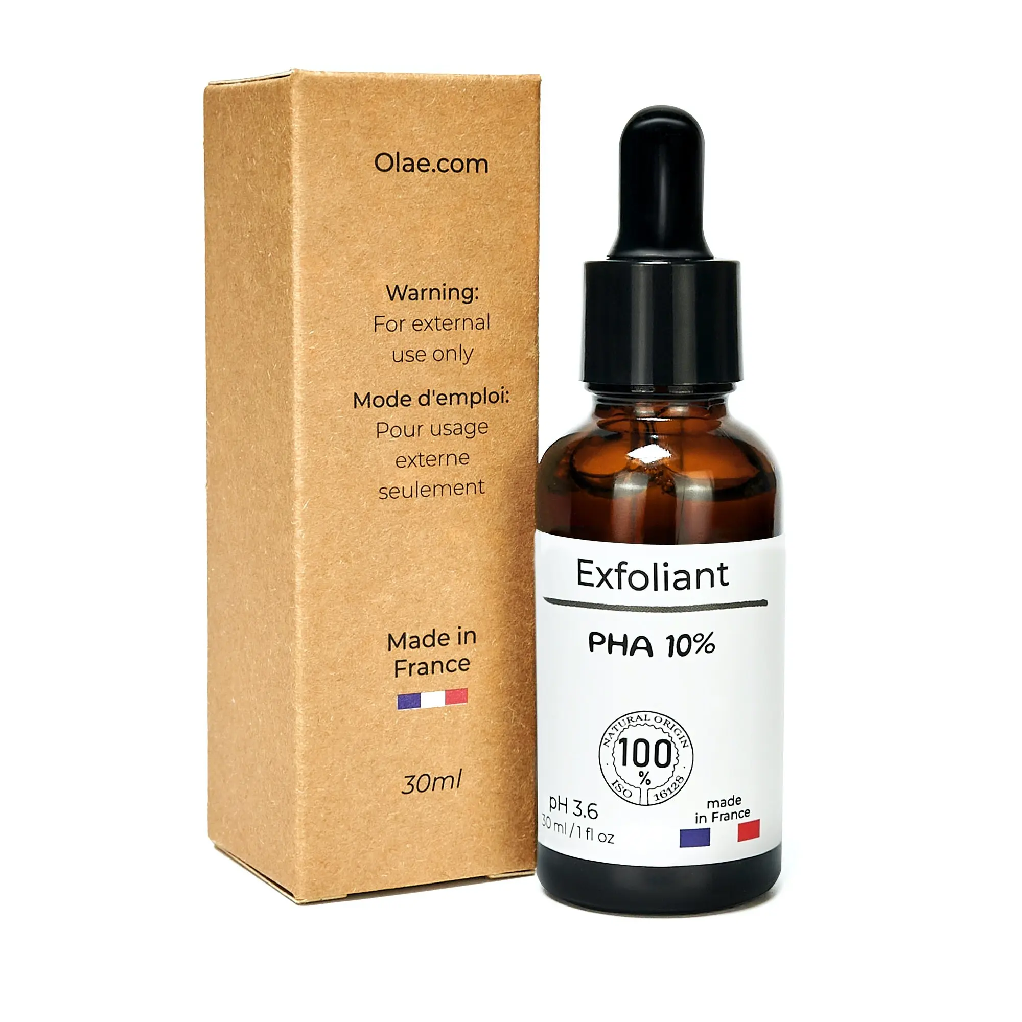 10% PHA exfoliator (better than AHA) 100% Natural