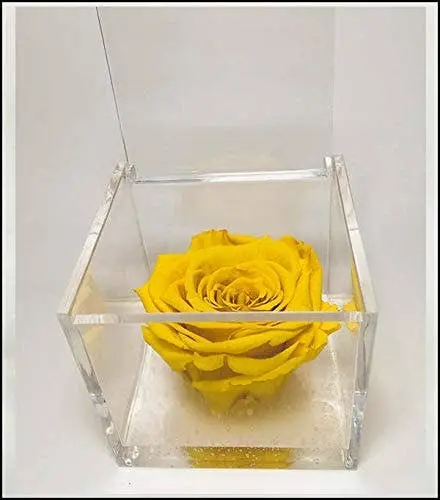 Cube Eternal Yellow Scented Roses 5cm made in Italy Gift