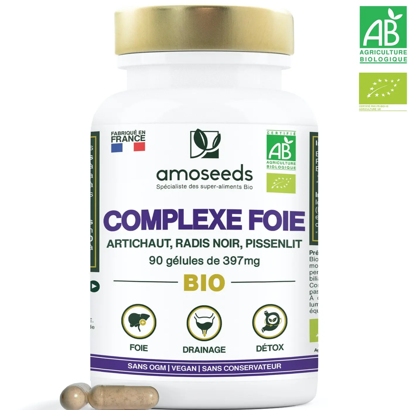 Bio-Leberkomplex - Artischocke, schwarzer Rettich, Löwenzahn | 90 Kapseln mit 397 mg