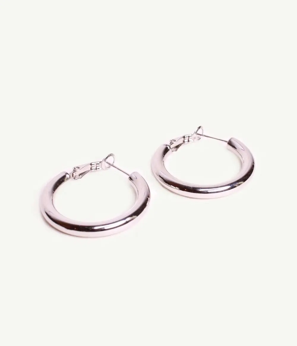 Désirée silver light tube hoop earrings | Handmade jewelry in France