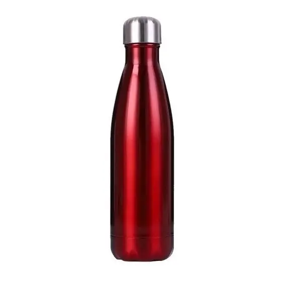 Insulated stainless steel bottle (500ml), glossy red color