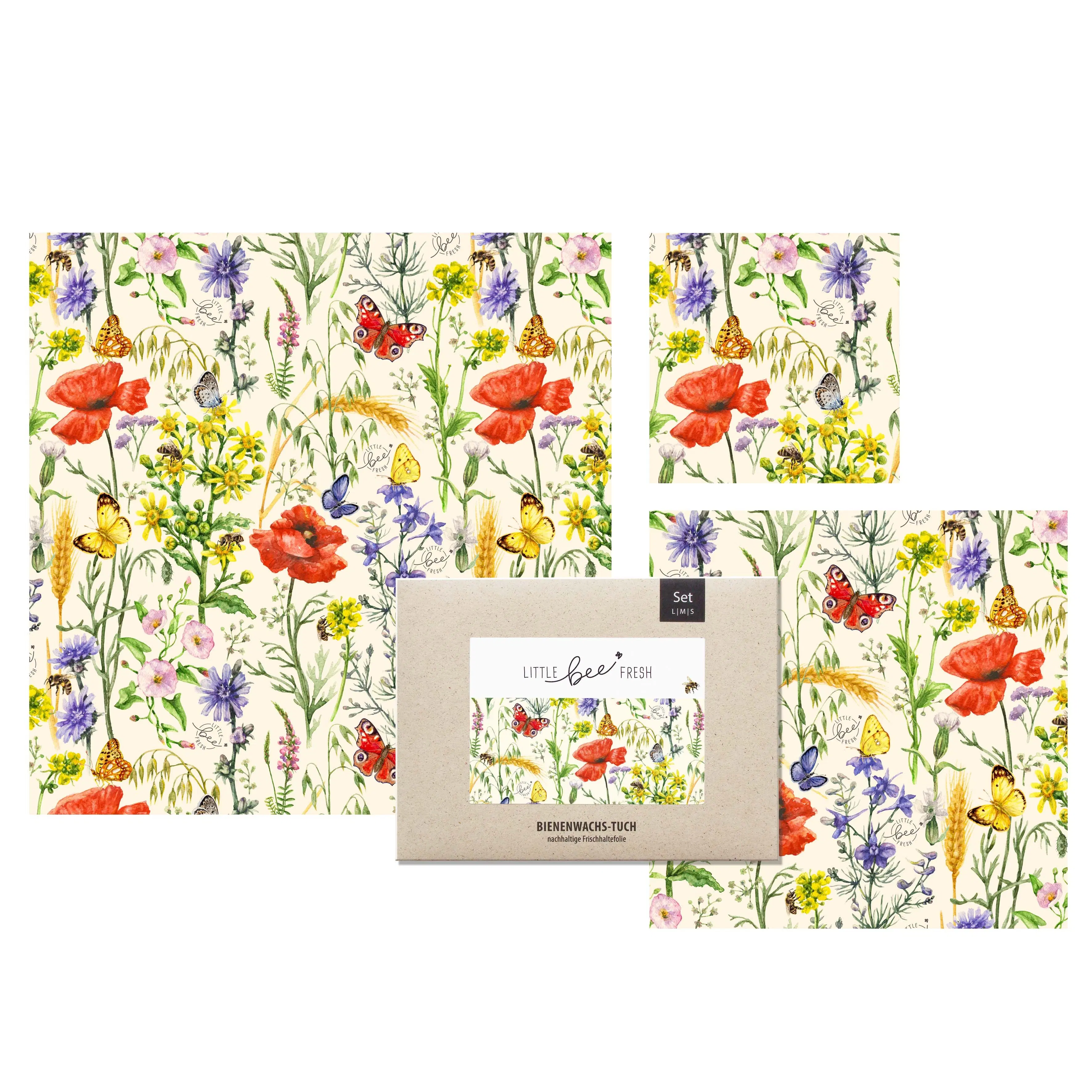 Organic beeswax cloths starter set (“L / M / S”) - Bee dream