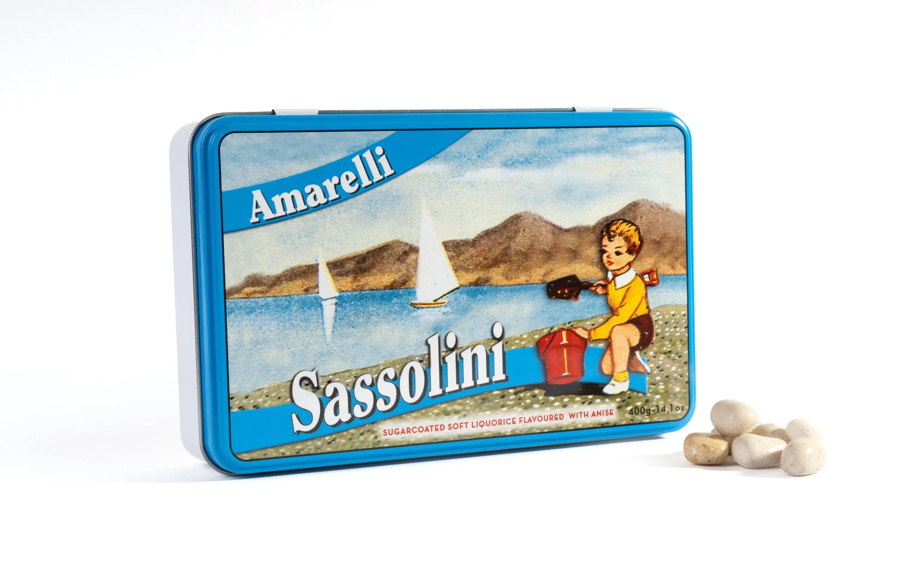 Sugar coated Liquorice flavored with Anise - SASSOLINI 400g