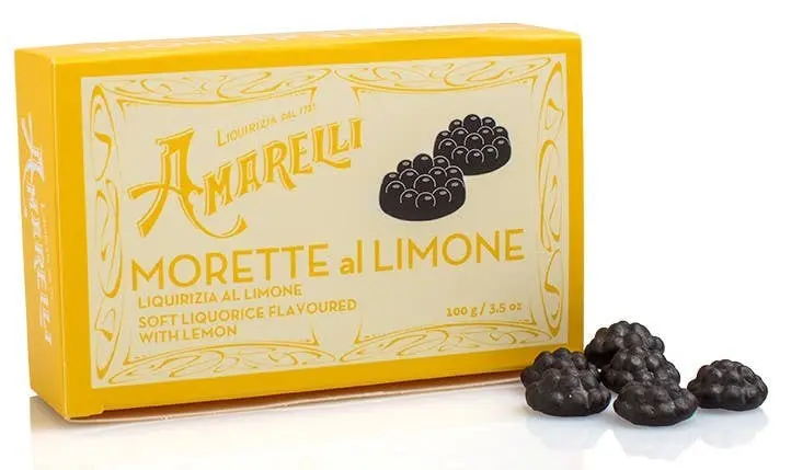 Lemon flavored gummy Liquorice - MORETTE WITH LEMON 100g -
