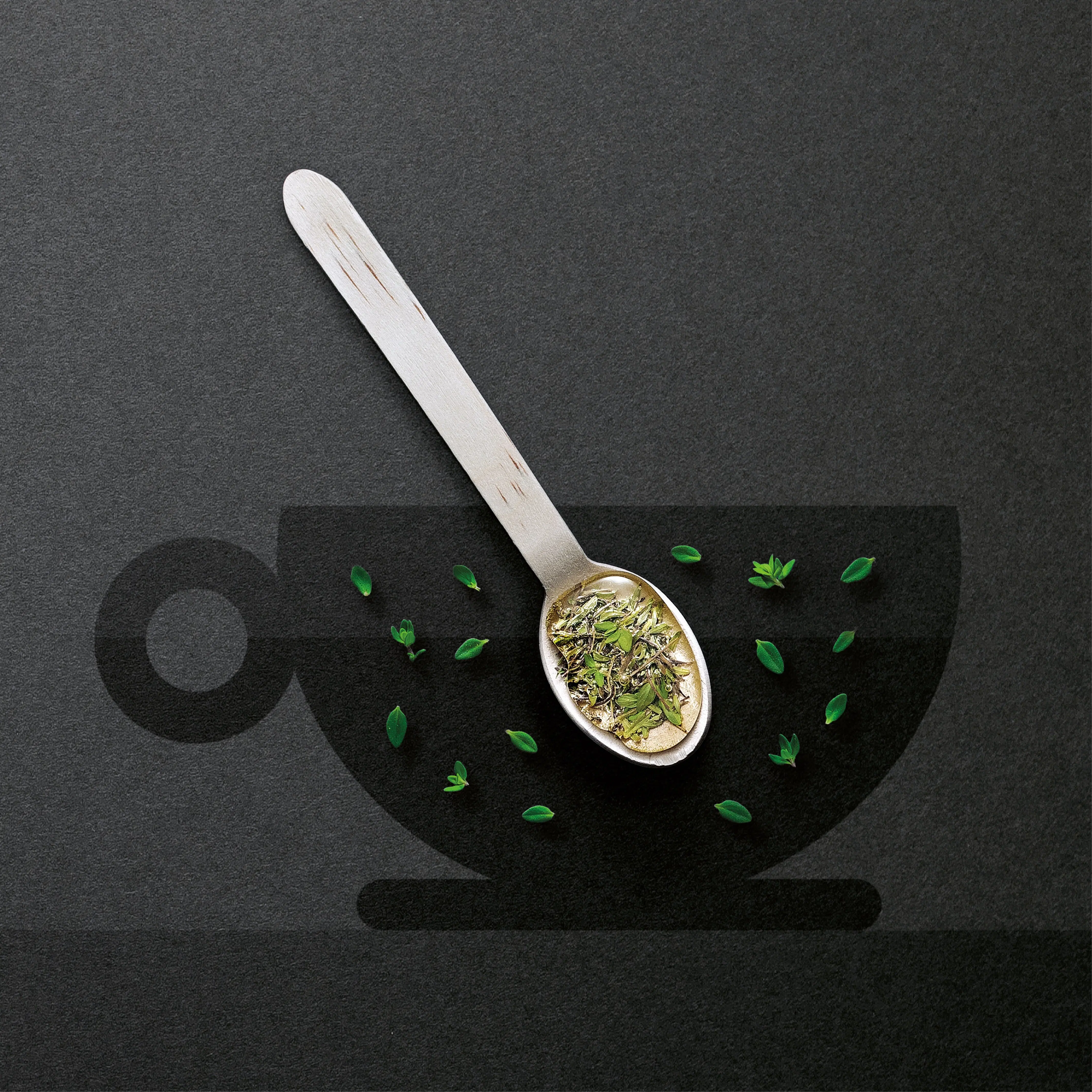 herbal tea with a spoon single