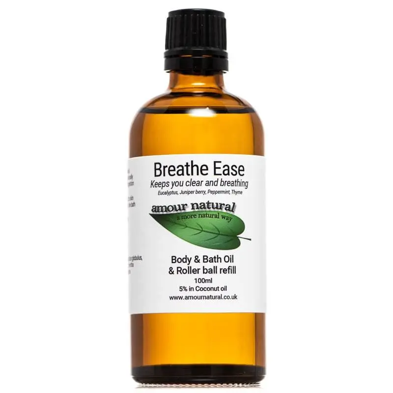 Breathe Ease Huile Corps & Bain, et recharge roller 5% 100ml