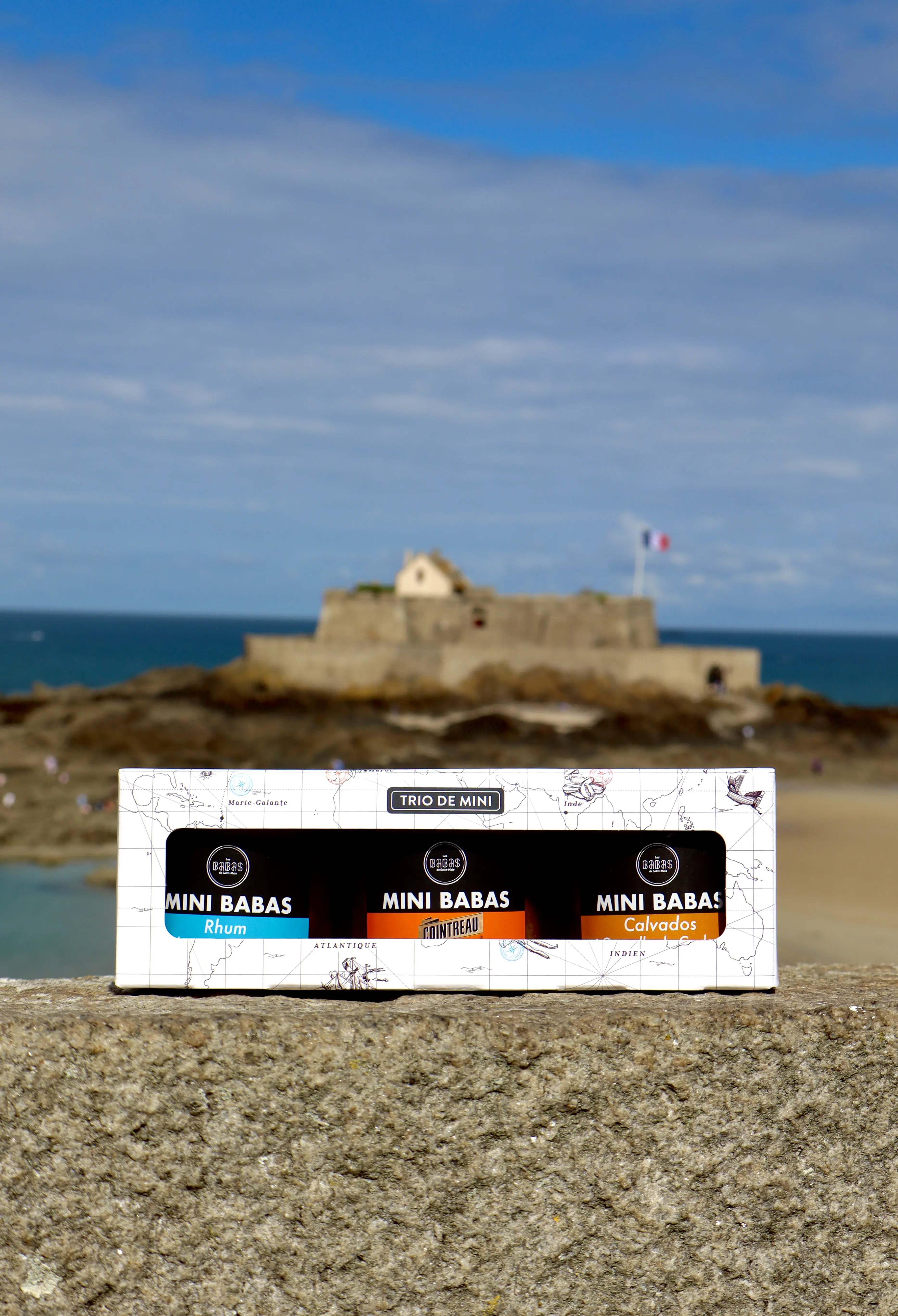 Trío de Mini-Babas n°2: Ron Vainilla - Calvados Canela - Cointreau Naranja, 3 x 120g