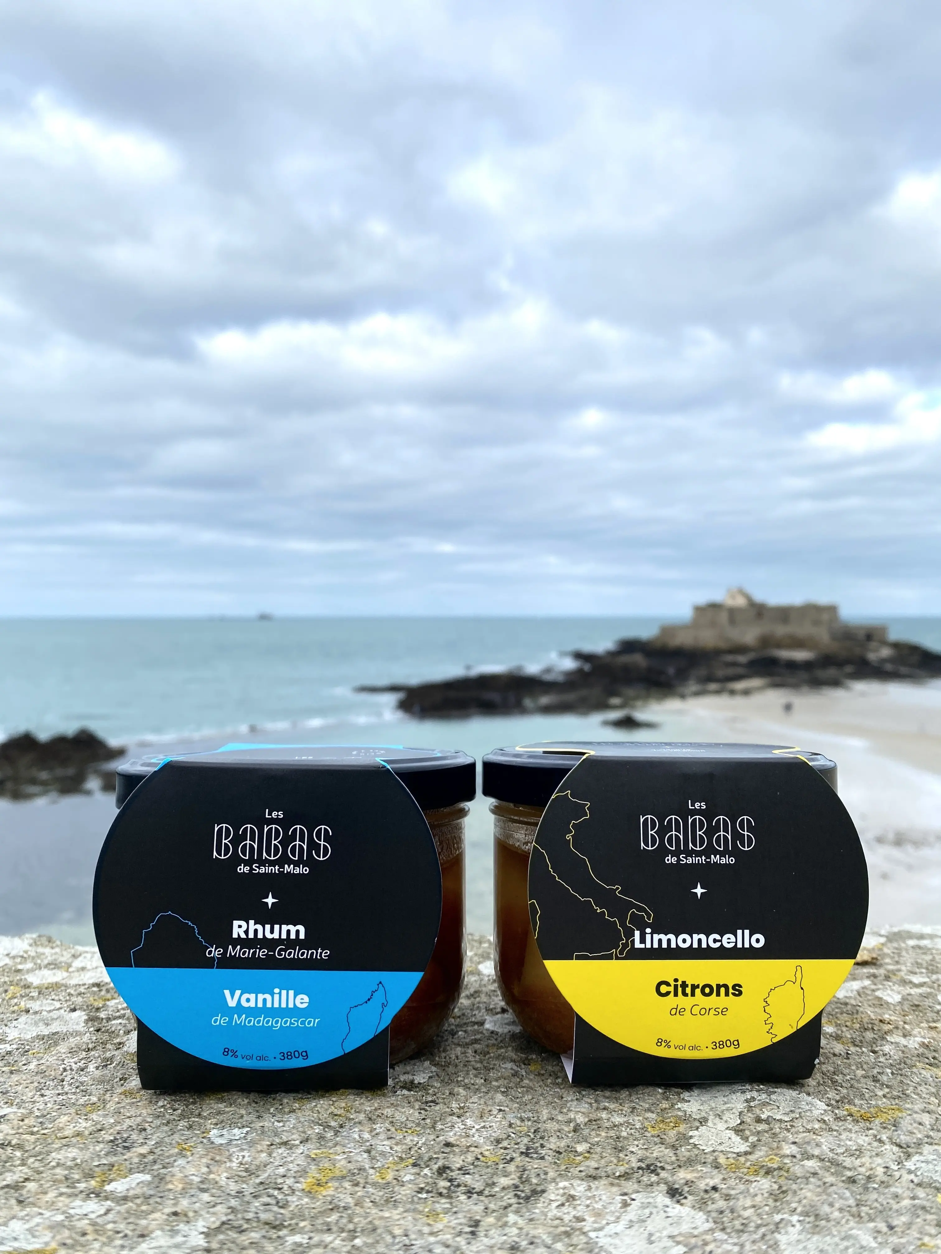 Discovery pack n°1: Babas con Ron de Marie-Galante y Vainilla de Madagascar, 380g + Babas con Limoncello y Limones de Córcega, 380g