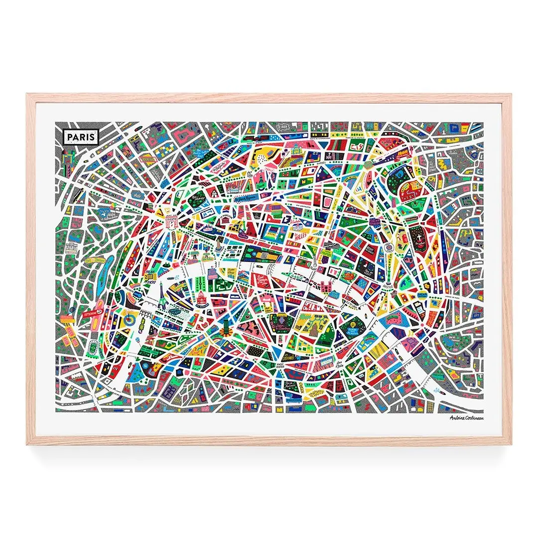 Poster - illustrated with a view of Paris by Antoine Corbineau