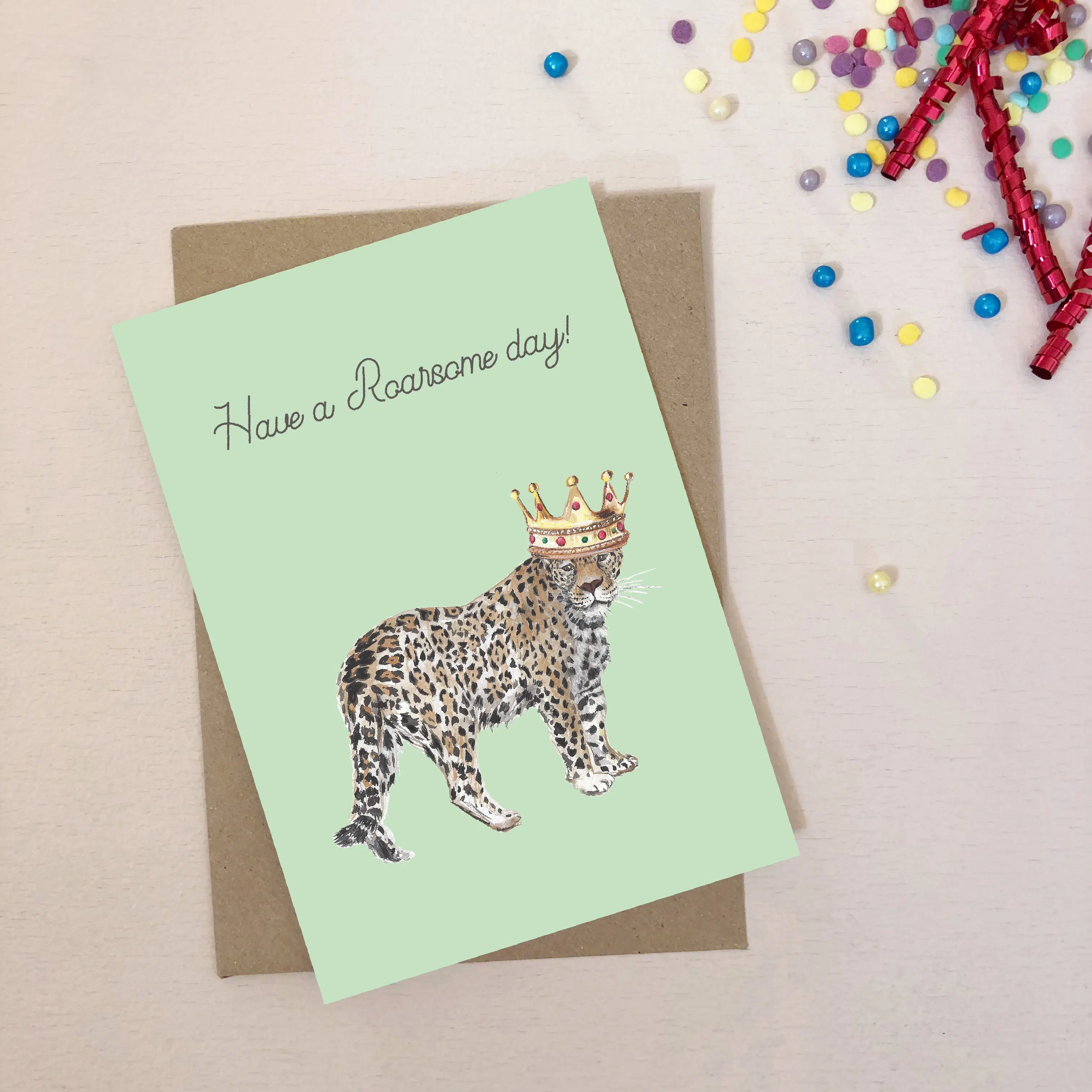 King Jaguar greetings card