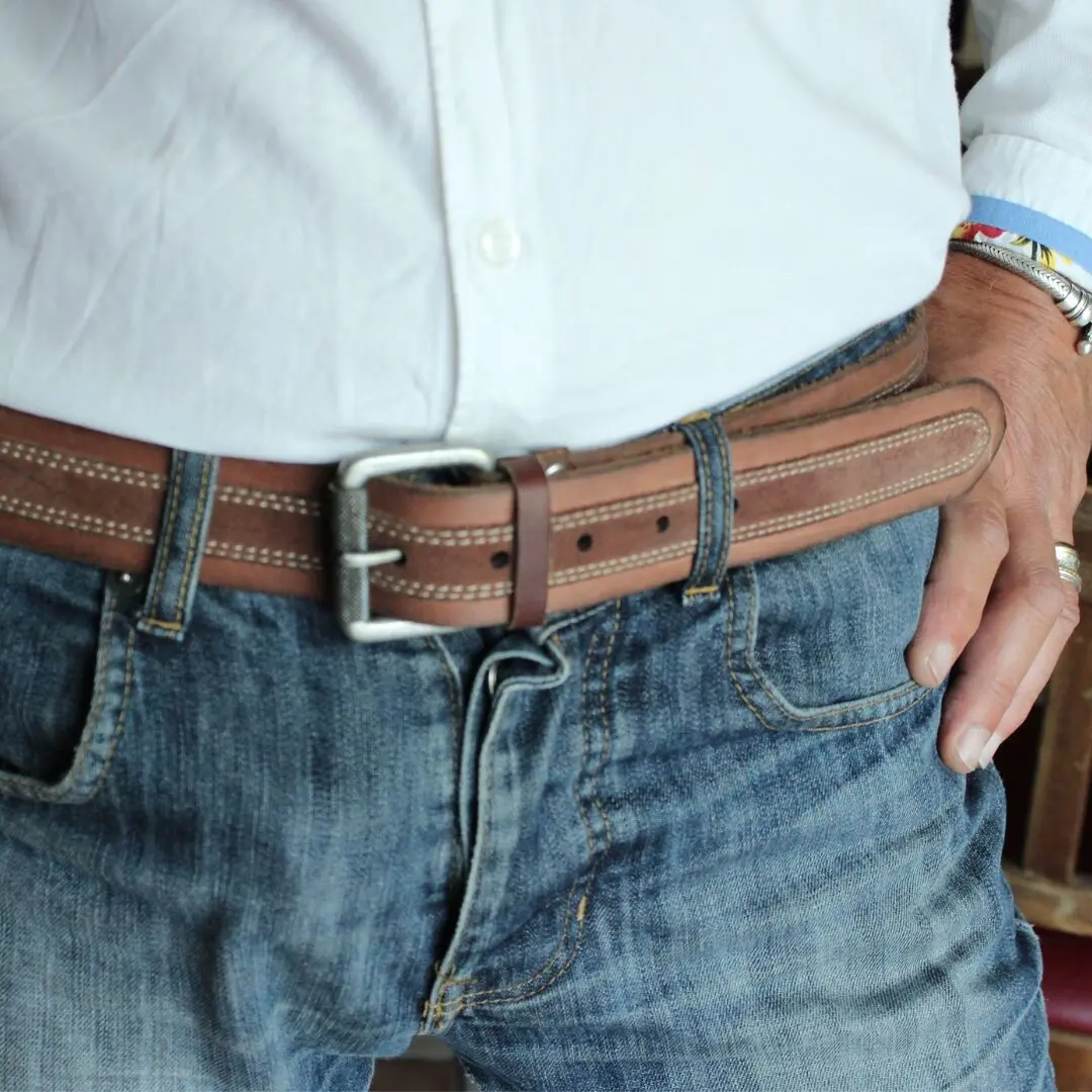 Ceinture en cuir recyclé souple de qualité - CEINTURE HOMME