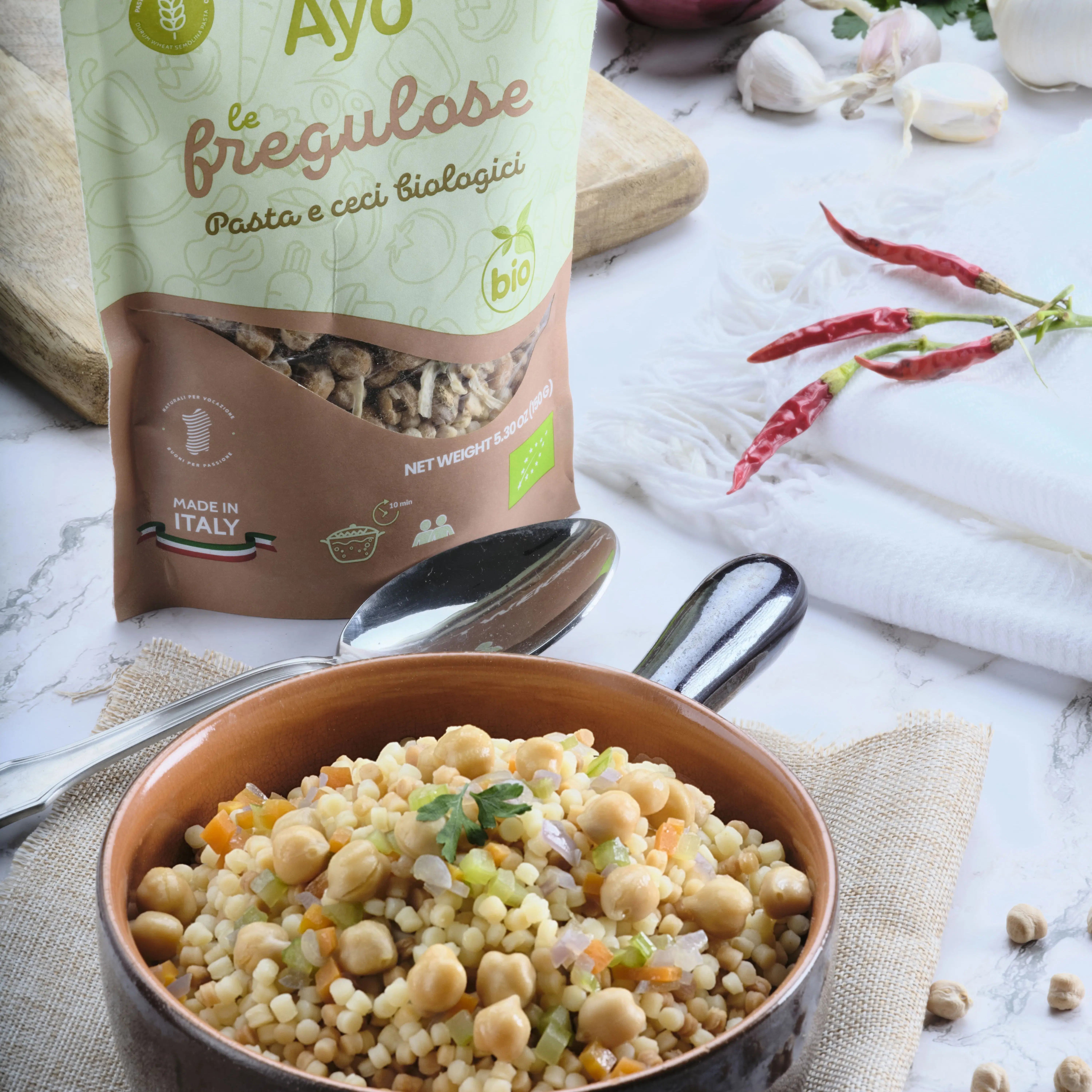 Le Fregulose, dehydrated soup of organic pasta and beans