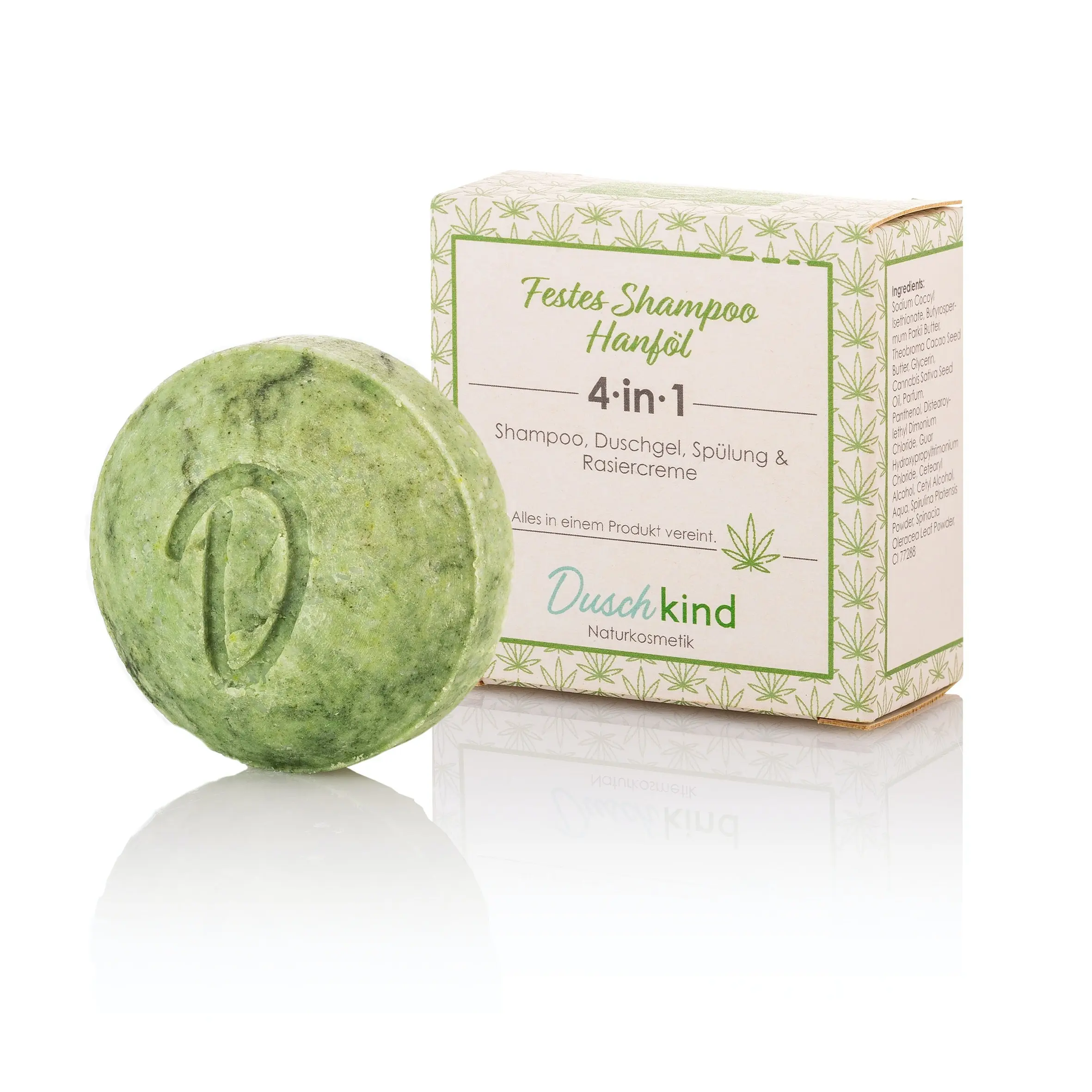 Duschkind Naturkosmetik festes Shampoo allergiefrei mit Bio-Hanf