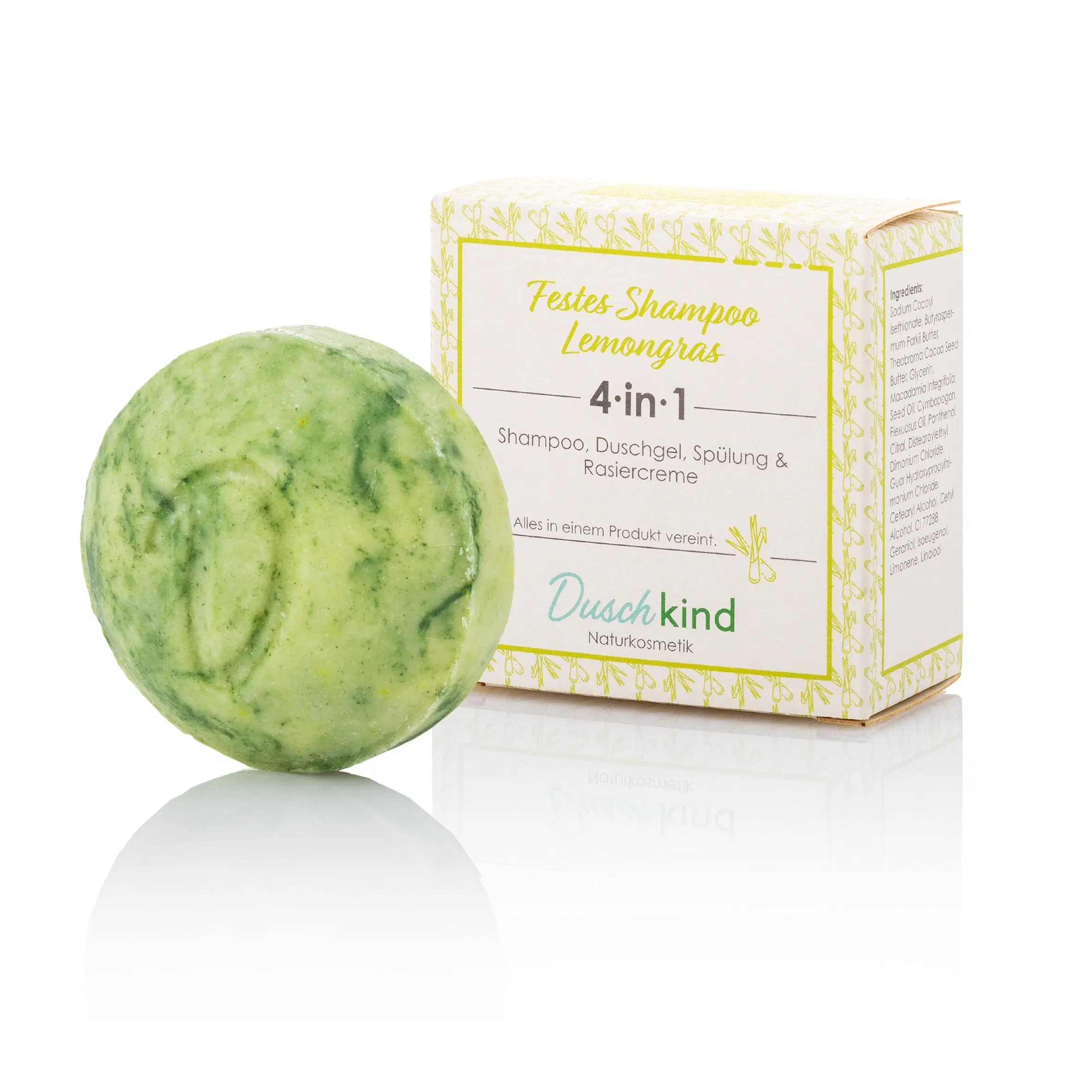 Duschkind Naturkosmetik festes Shampoo Lemongras mit Macadamianussöl