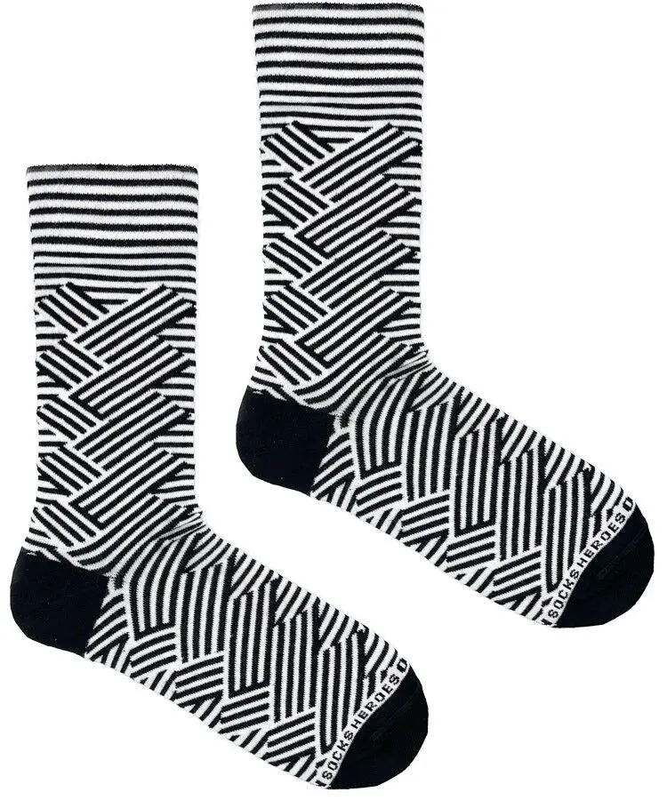 Helden auf Socken - Schwarz & Weiß - Herensokken maat 41-46