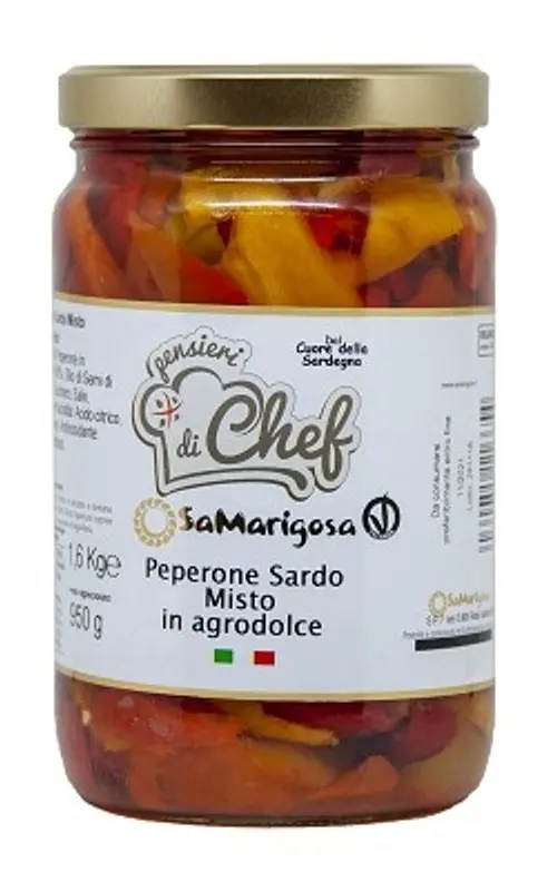 Süß-saurer sardischer Paprika Glas 1600 g