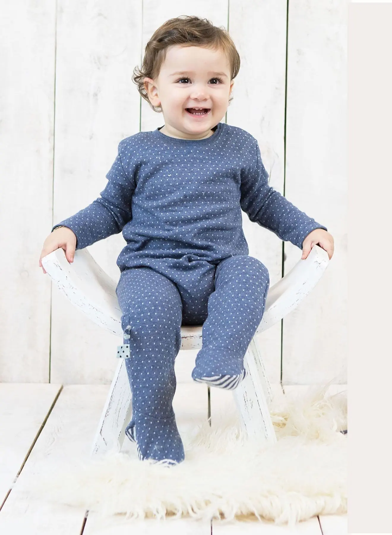 OrganicEra Organic Footed Sleepsuit, Indigo Melange