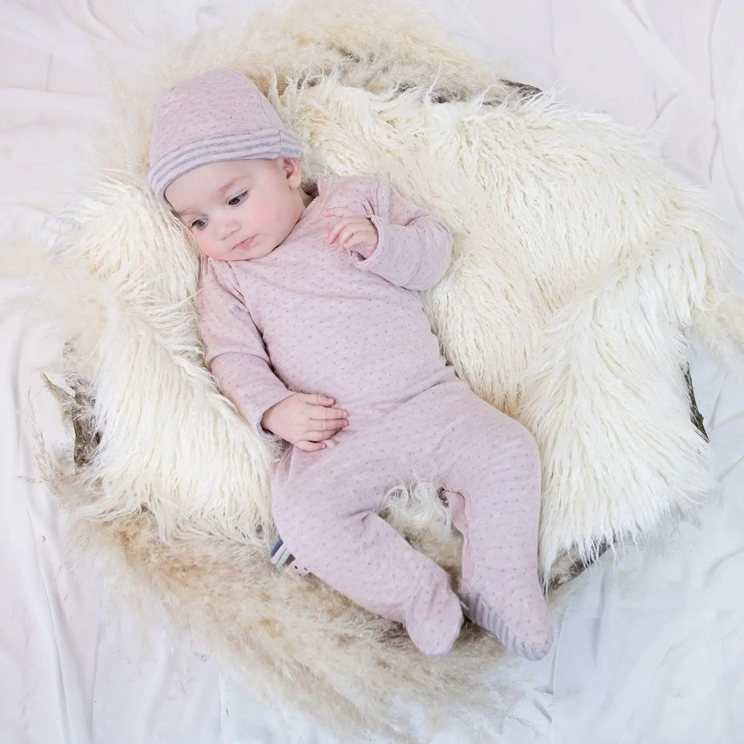 OrganicEra Organic Footed Sleepsuit, Rose Melange