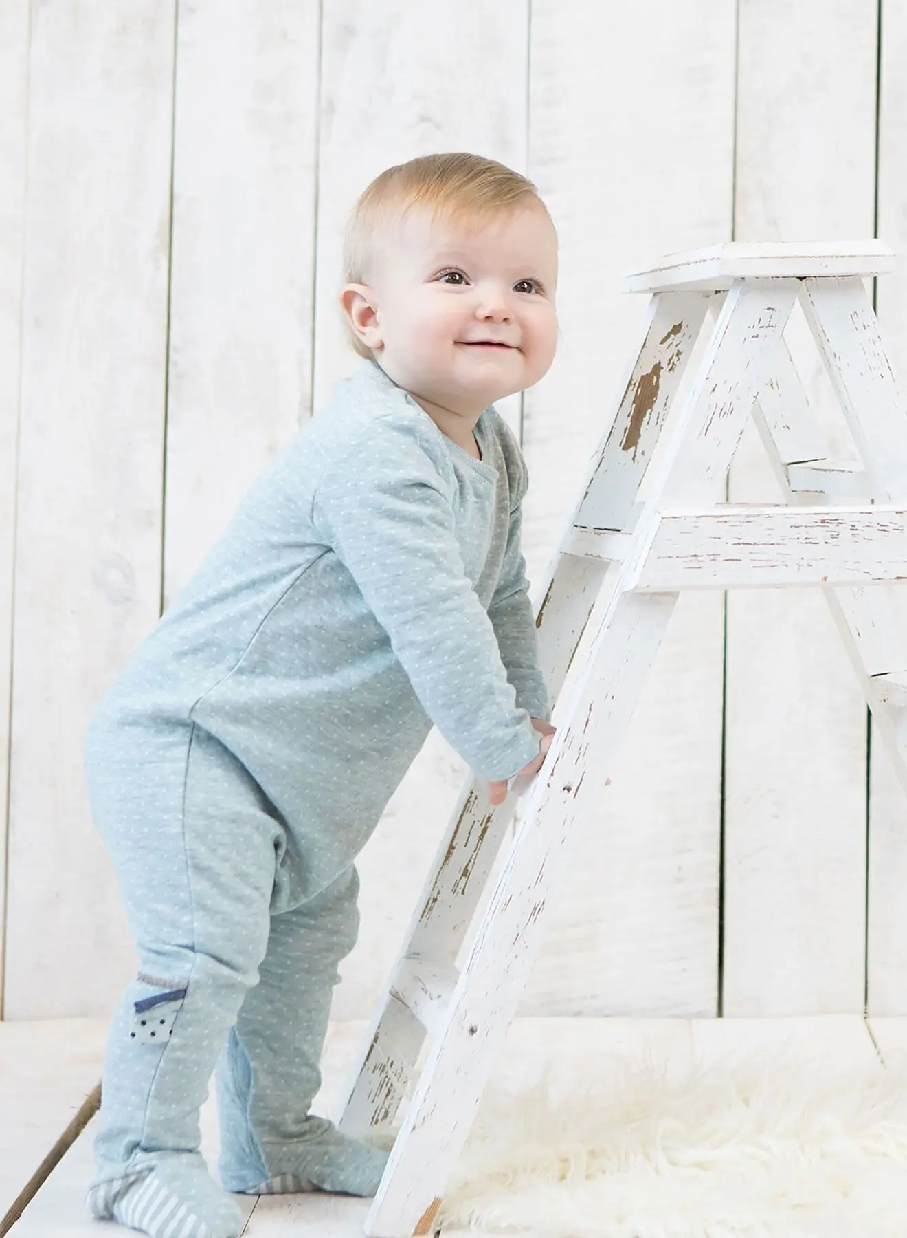 OrganicEra Organic Footed Sleepsuit,Aqua Melange