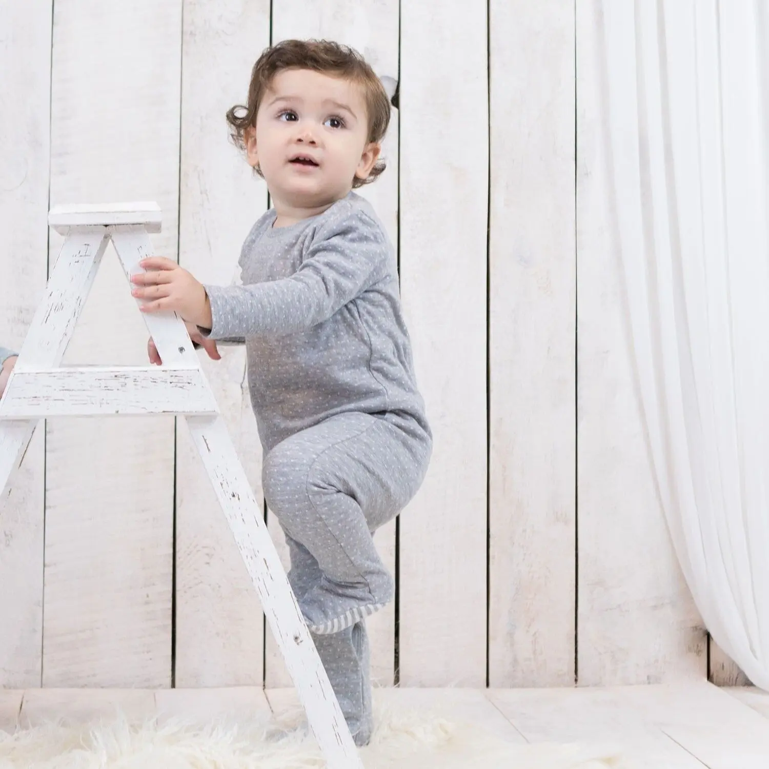 OrganicEra Organic Footed Sleepsuit,Grey Melange