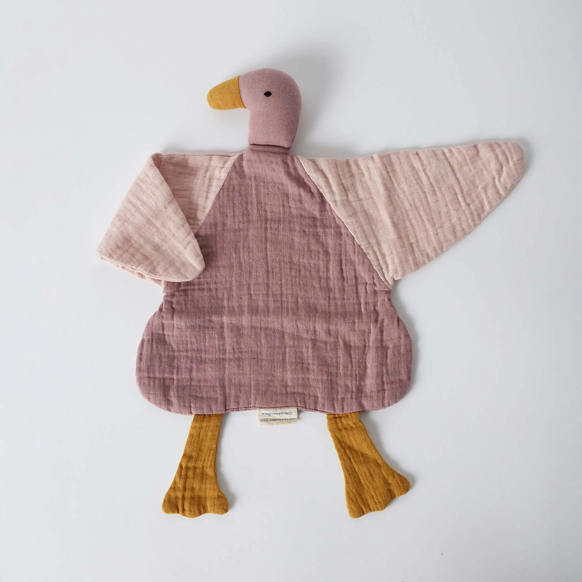 OrganicEra Organic Muslin Duck toy, dusty rose
