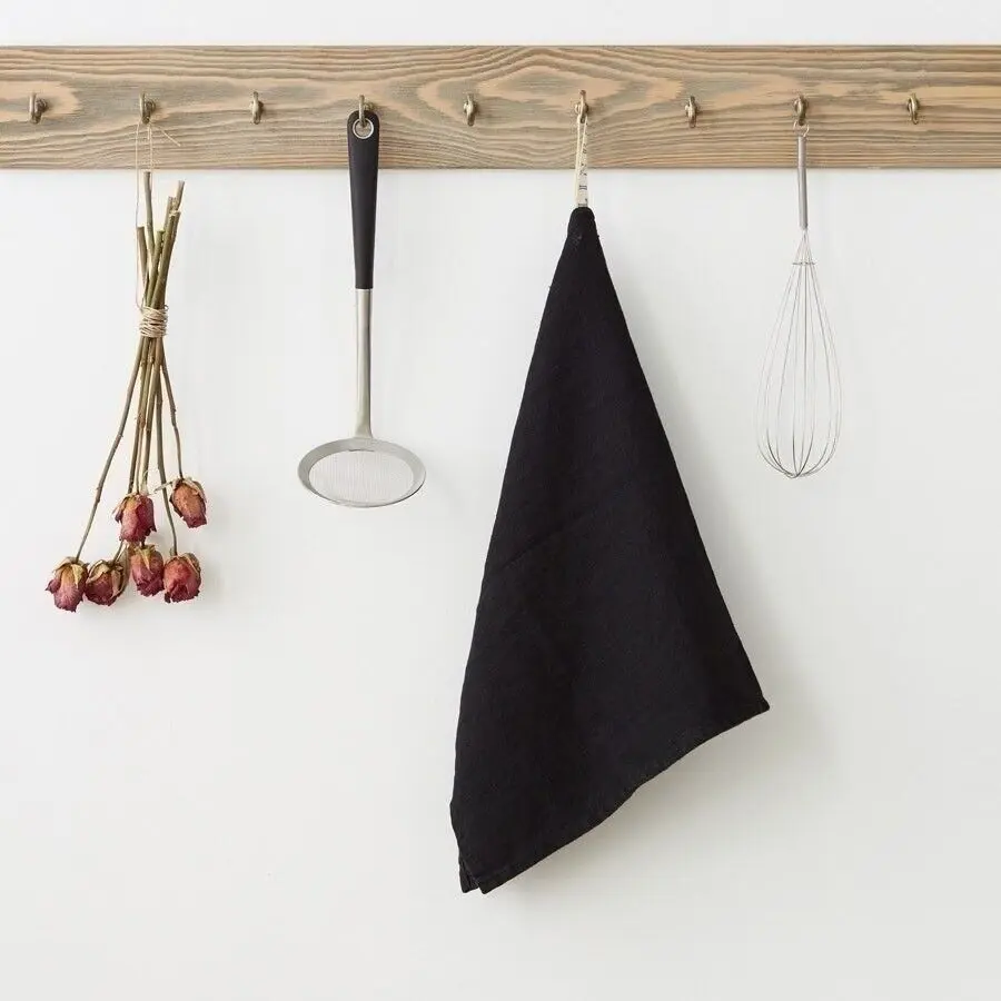 Black Linen Kitchen Towel