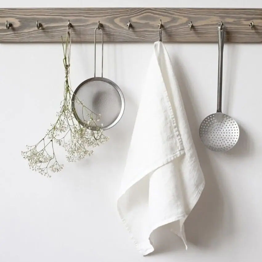 Off-White Linen Kitchen Towel
