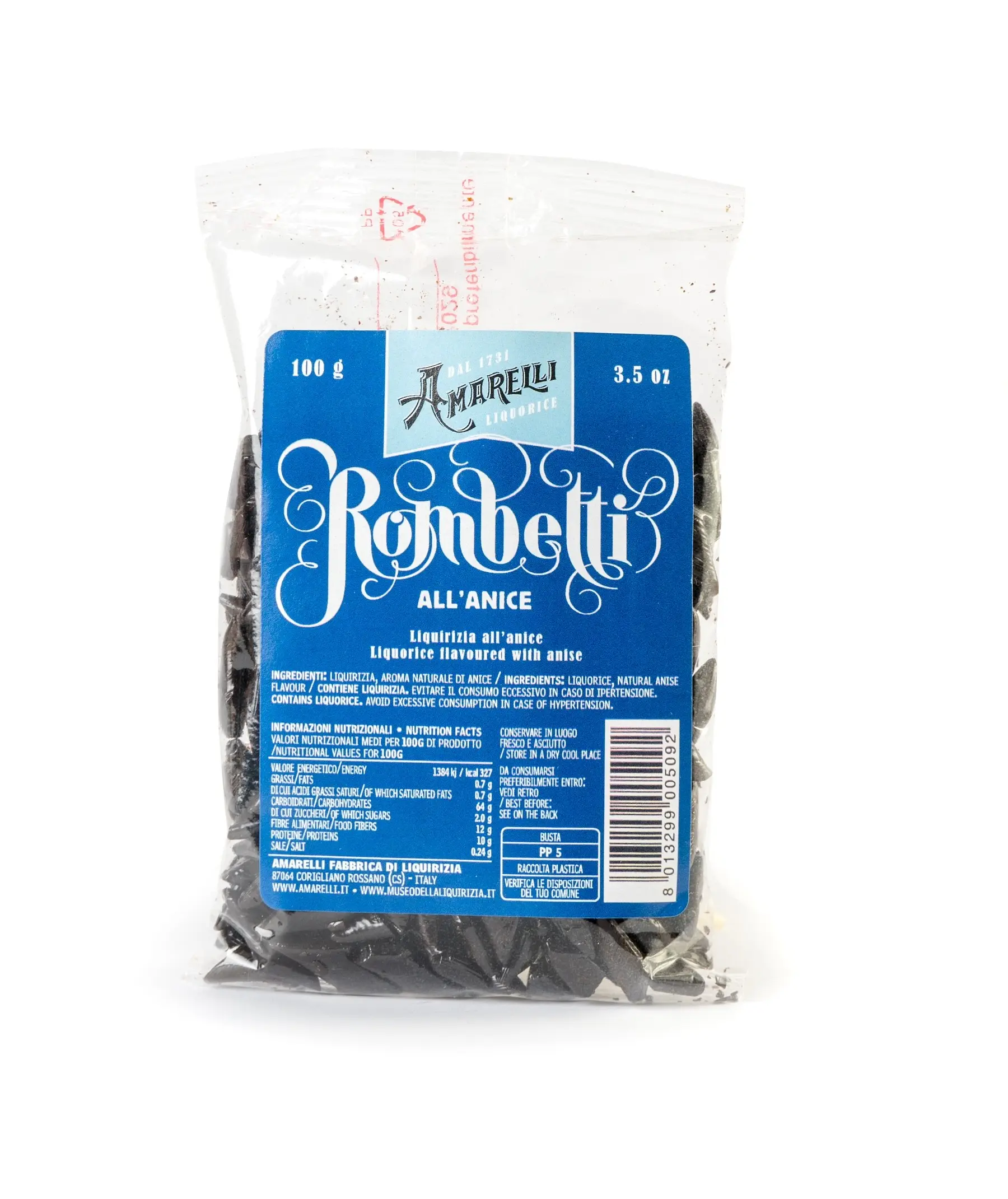 Anise flavored Liquorice - ROMBETTI 100g