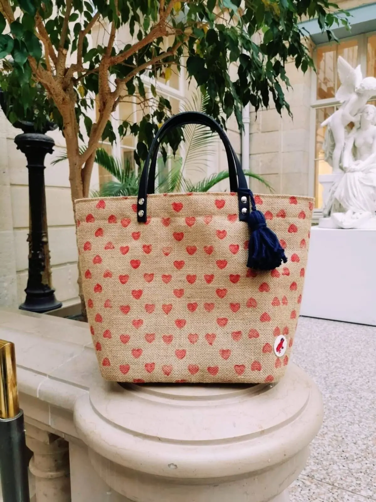 Mon Coeur Jute Tote Bag