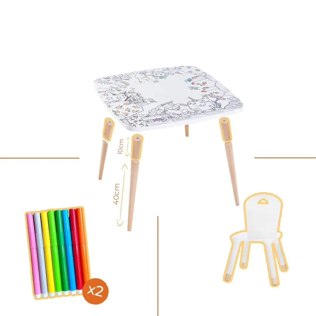 The Evolving Pack - Coloritable + 1 chair + Extension kit + 1 set of markers