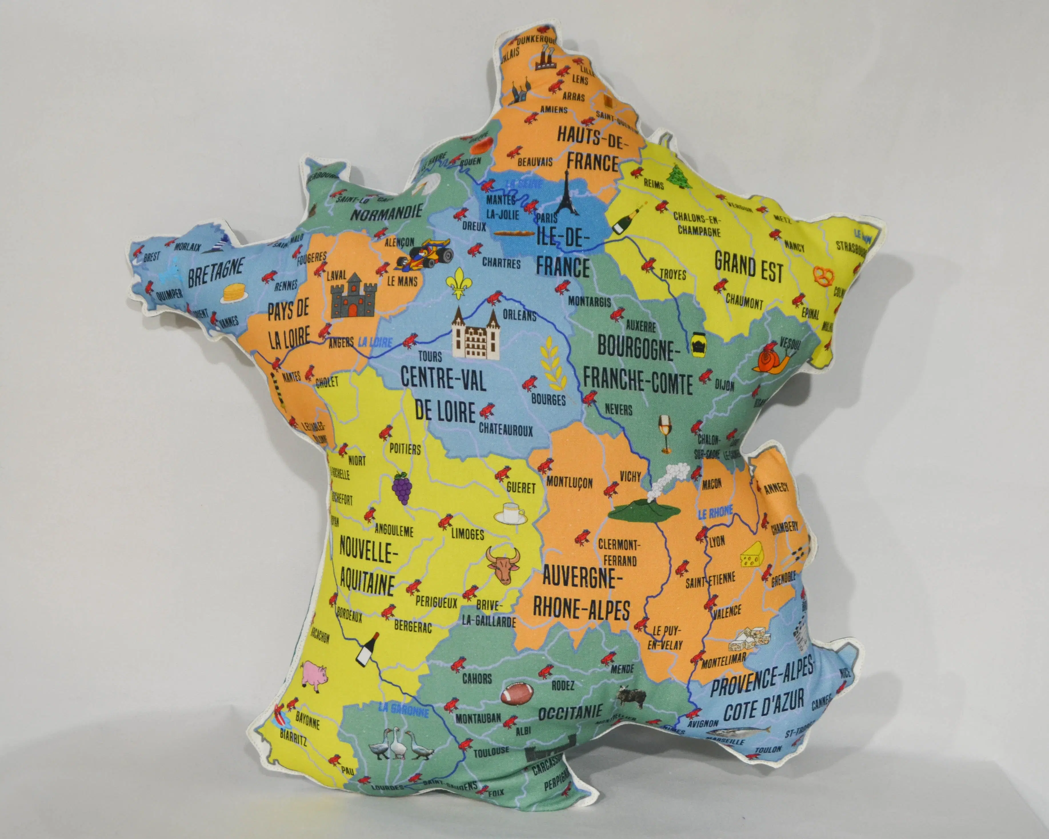 Green map of France cushion