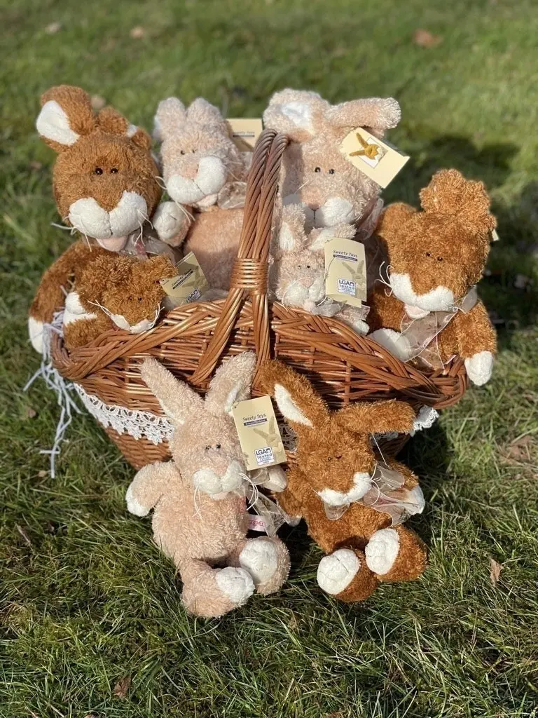 Sweety Toys plush bunny Moppel approx. 35cm in brown and beige sorted