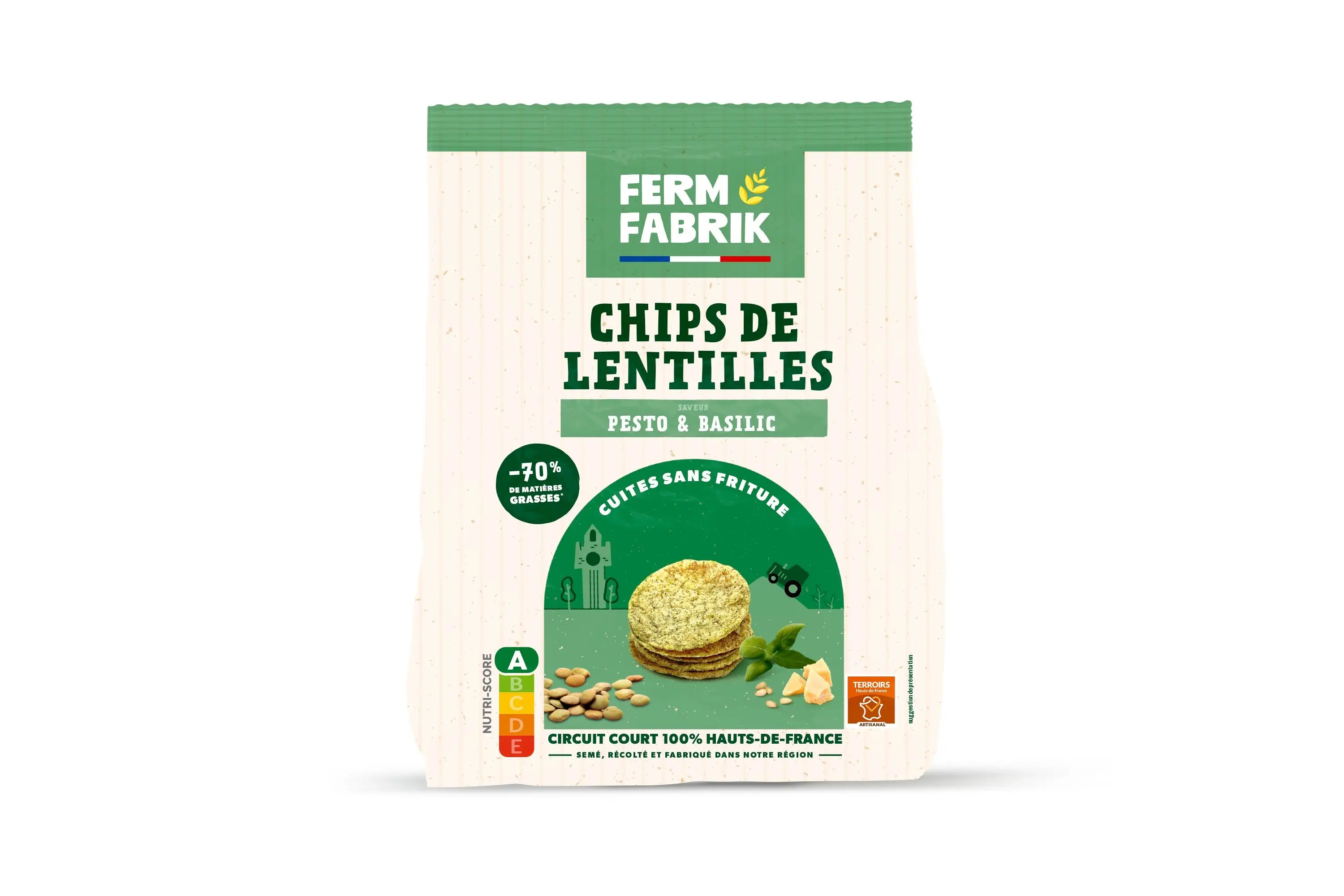 Homemade Lentil Crisps - Basil Pesto Flavor