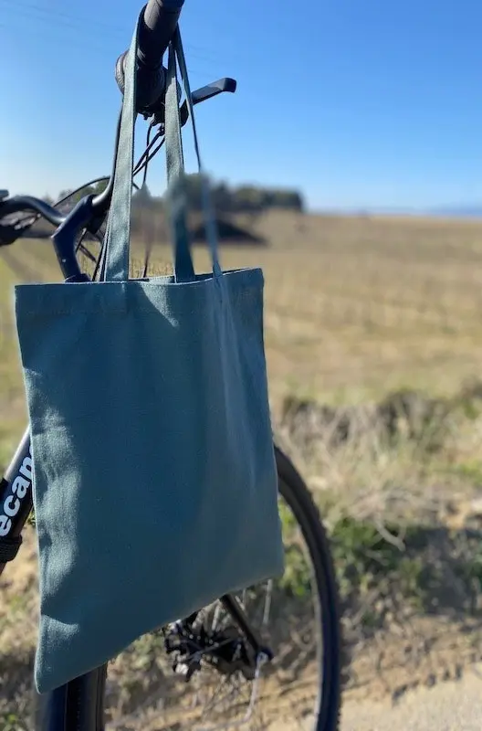 GRAY GREEN COTTON TOTE BAG