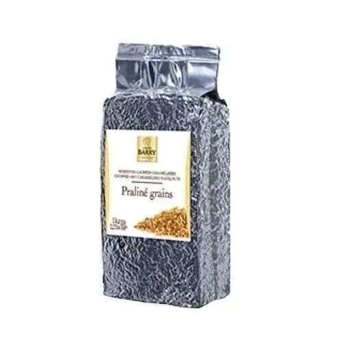 CACAO BARRY - HAZELNUT GRAINS PRALINE (50% crunchy caramelized hazelnuts) 1kg bag