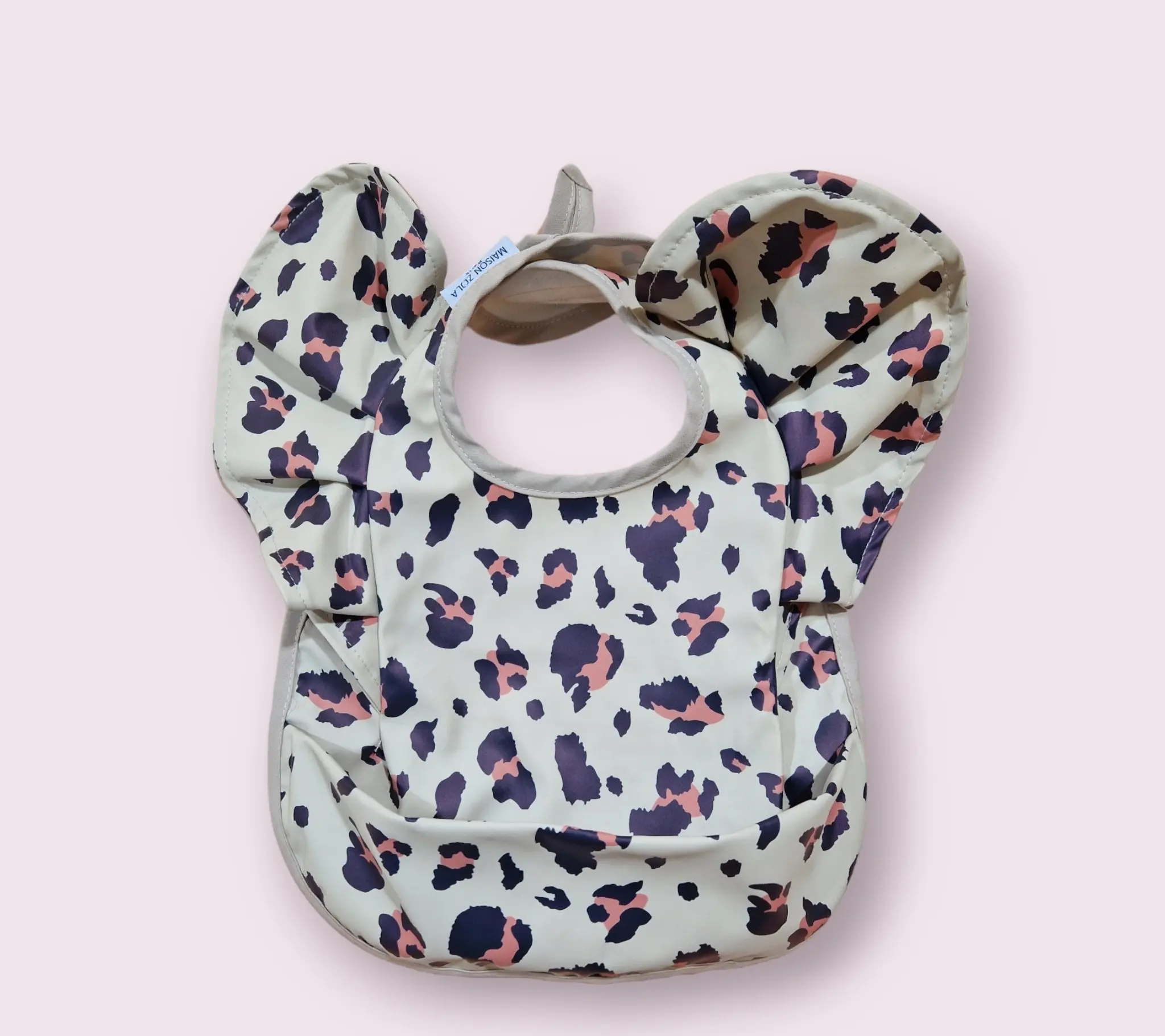 Bavaglino con volant "Leopardo"