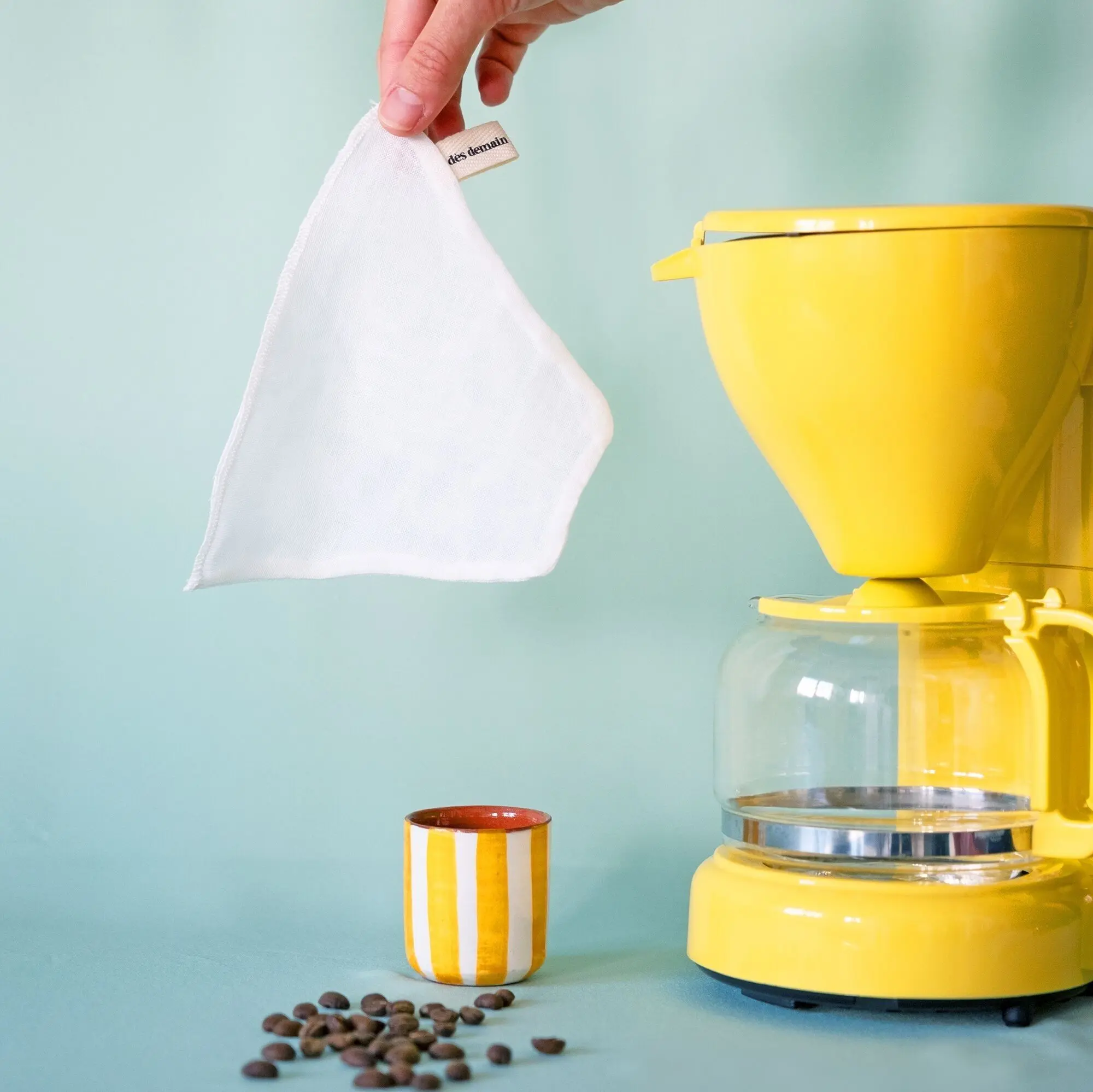Reusable organic cotton coffee filter