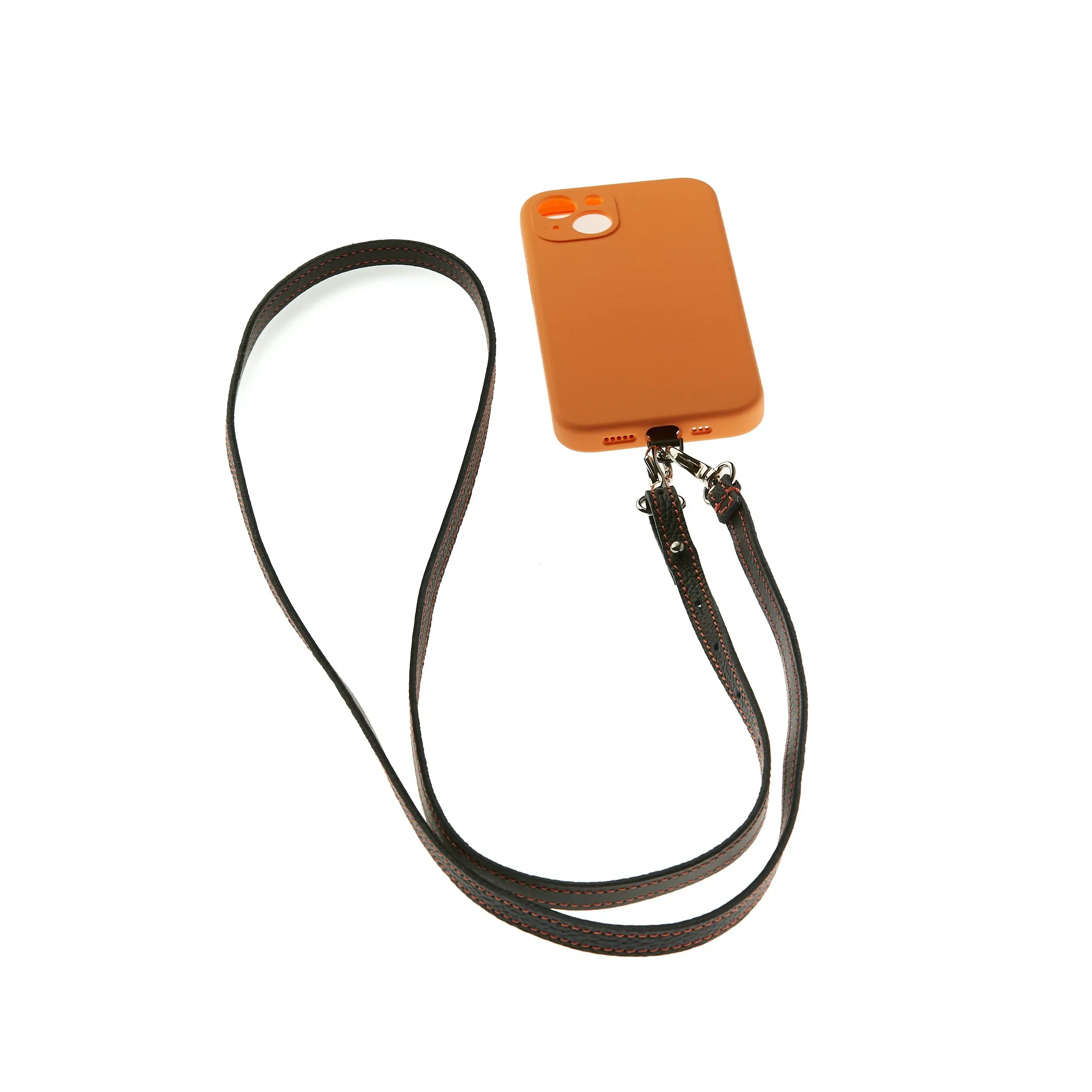 Orange Skyline Marine leather phone strap