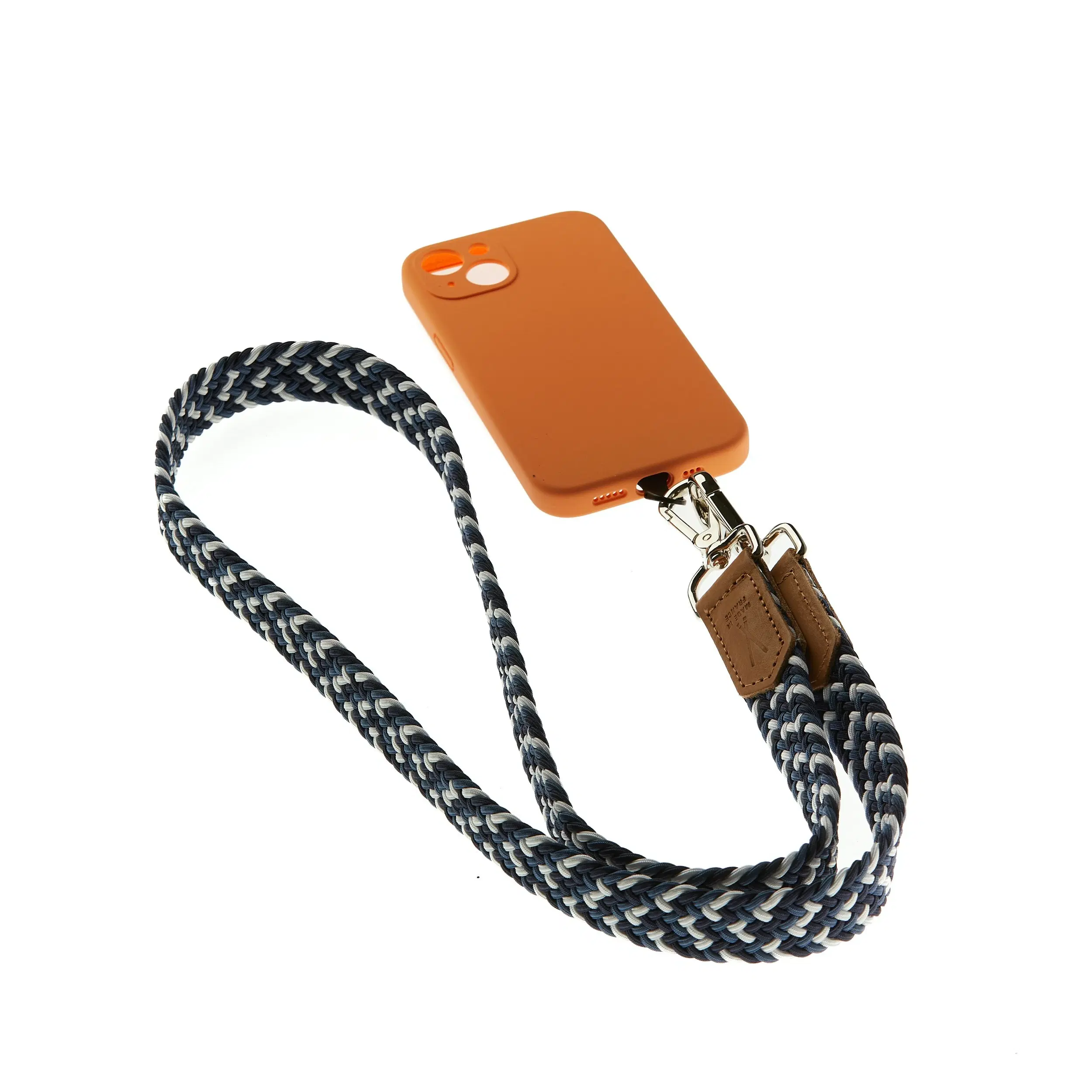 Braided phone strap Light blue Dark blue