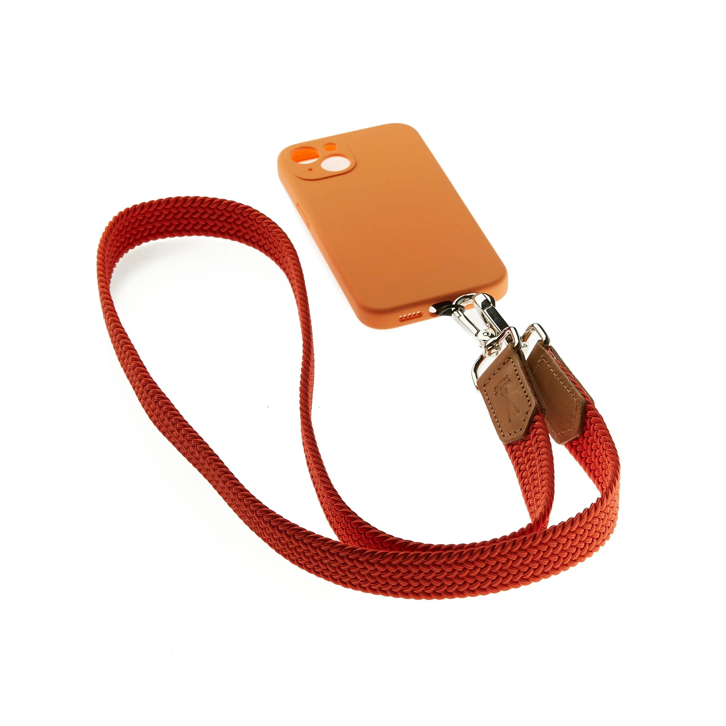 Orange Braided Phone Lanyard