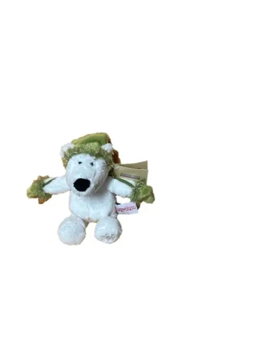 Sweety Toys 80506 polar bear teddy bear 15 cm with green cap and gloves