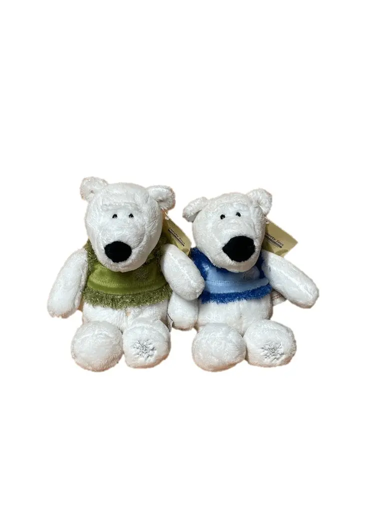 Sweety Toys polar bear teddy bear 25 cm with blue and green vest assorted