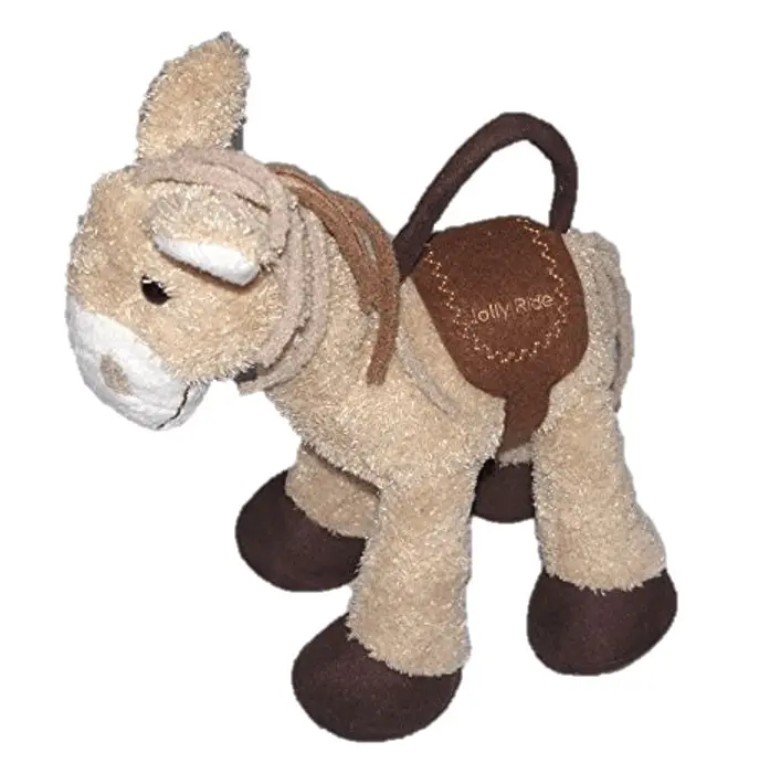 Sweety Toys 10165 plush donkey bag beige-brown, handbag for children