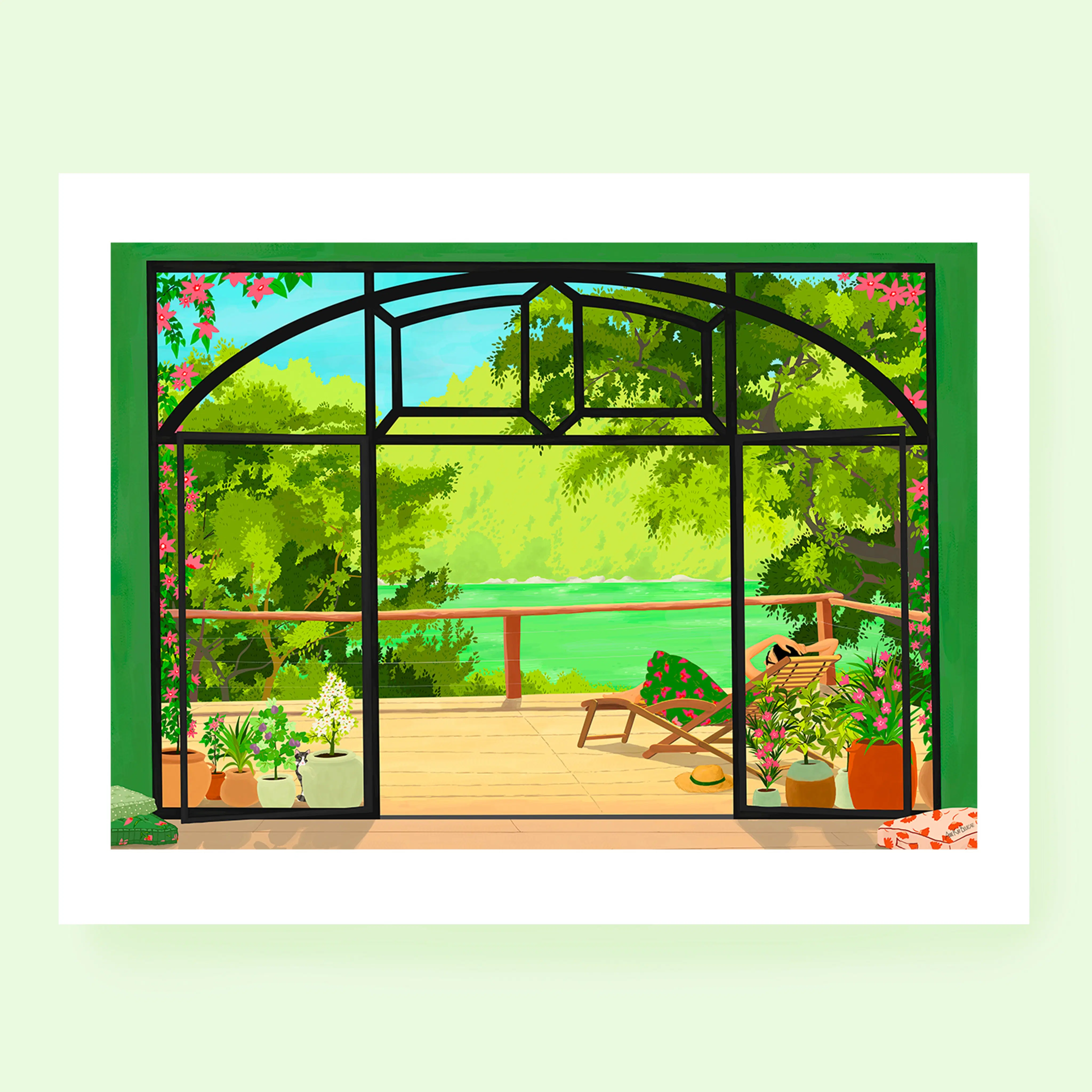 Poster The Green Lake relaxing vegetation A4 format
